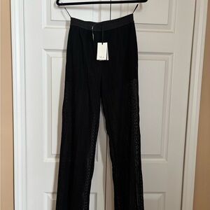 Tela Black elegant beach Pants swim coverup